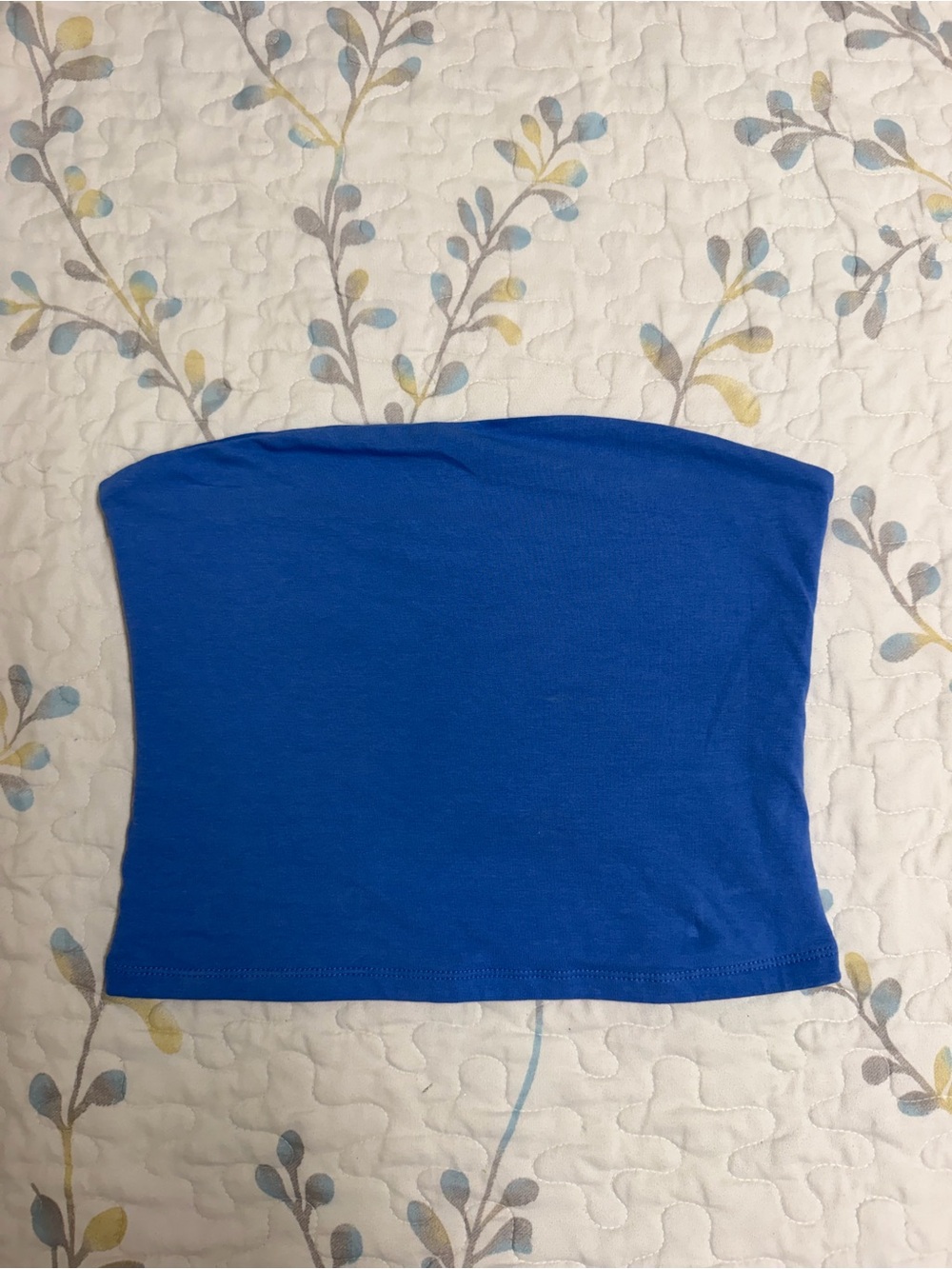 Classic Royal Blue Strapless Tube Crop Top - Women